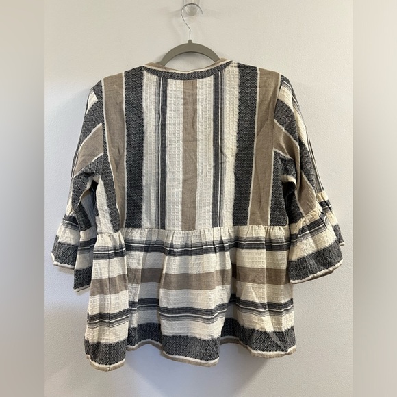 THML Beige and Gray Striped Top - Picture 9 of 11